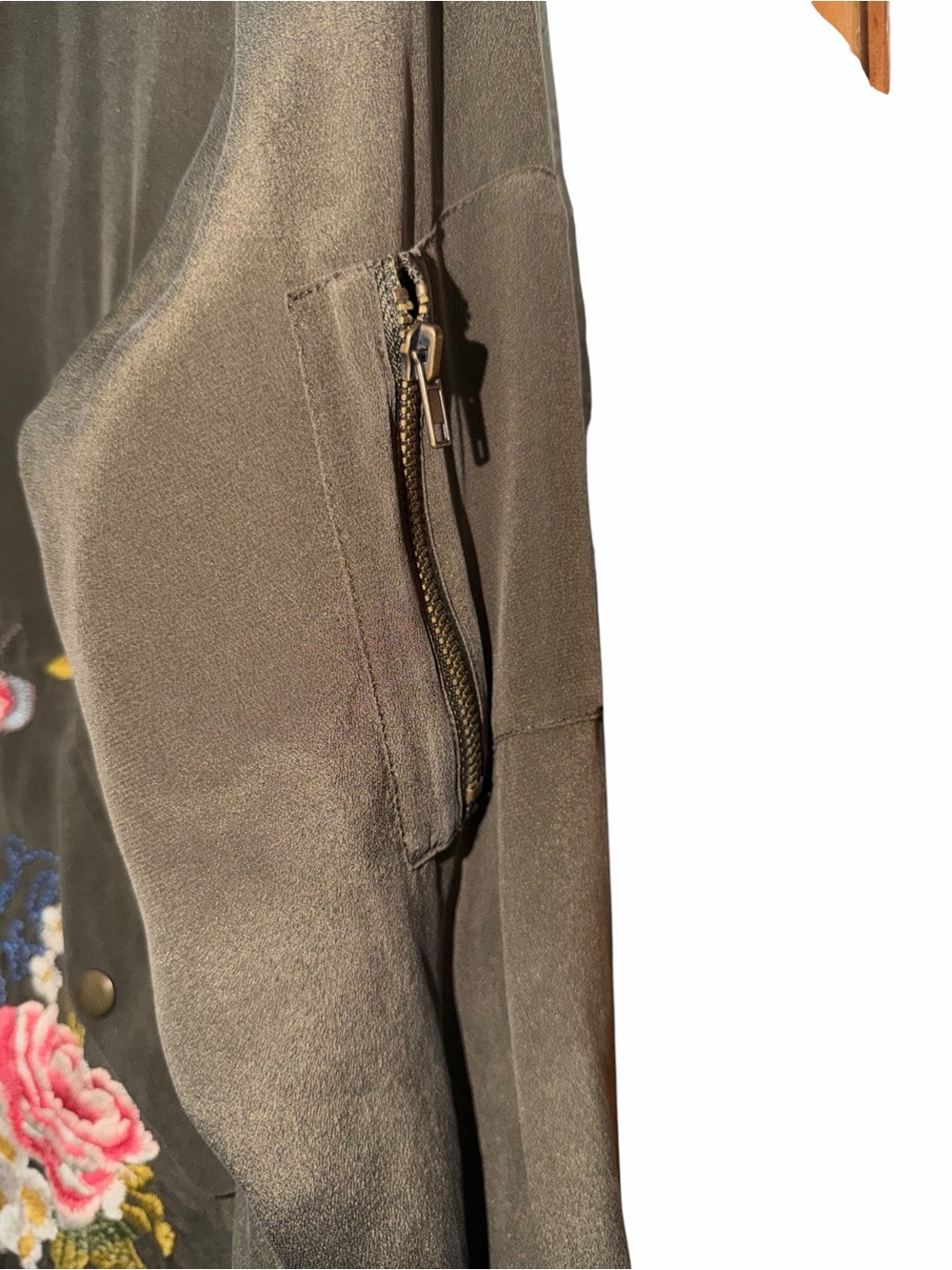 Johnny Was Lucy Bomber Jacket in Army Green Size Small - Picture 4 of 6